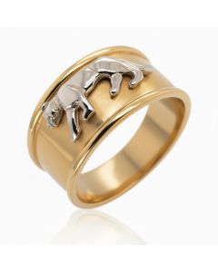 10K Two Tone Panther Ring
