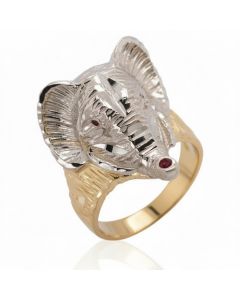 10K Two Tone Elephant Head Ring