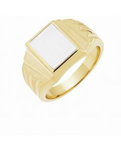 Signet Ring Grooved Shoulder