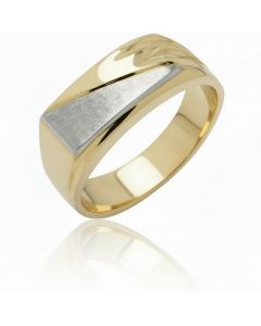 Signet Ring High Polish & Grooved Shoulder
