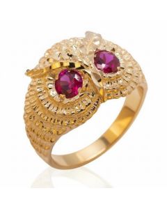 10K Yellow Gold Owl Head Ring