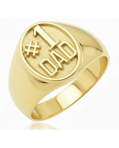 10K Yellow Gold #1 Dad Oval Ring