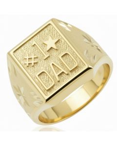 10K Yellow Gold #1 Dad Ring 