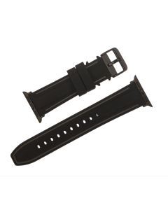 38/40mm Apple Connector Black Silicone Watch Band with Grey Border