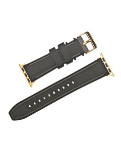 38/40mm Apple Connector Black Silicone Watch Band with Grey Border