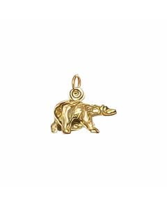 10K Yellow Gold 3D Bear Charm