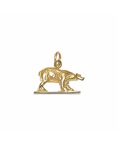 10K Yellow Gold 3D Bear Charm