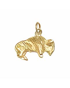 10K Yellow Gold 3D Buffalo Charm