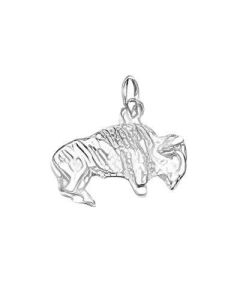 Silver 3D Buffalo Charm