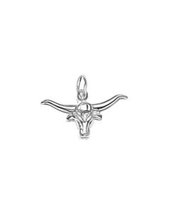 Silver Longhorn Steer Bull's Head Charm