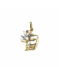 10K Two Tone Bull Charm