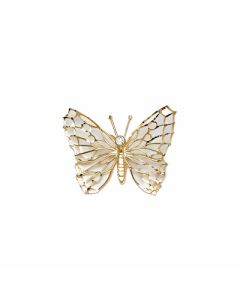 10K Yellow Gold Big Filigree Winged CZ Butterfly Pendant