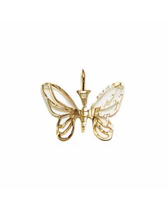 10K Yellow Gold Filigree Wings Butterfly Pendant