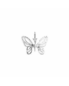 Silver Filigree Wings Butterfly Pendant