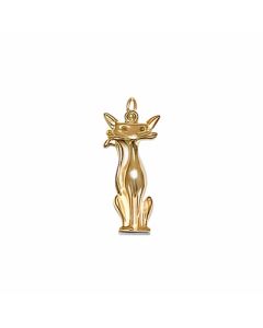 10K Yellow Gold Siamese Cat Pendant