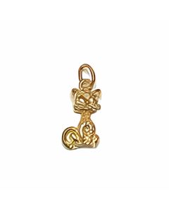 10K Yellow Gold 3D Cat Charm