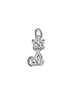 Silver 3D Cat Charm