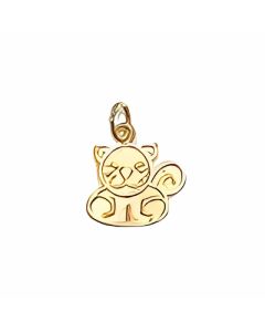 10K Yellow Gold Angry Cat Charm