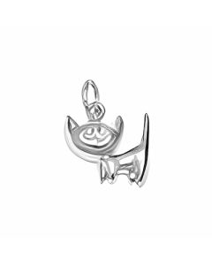 Silver Cartoon Cat Charm