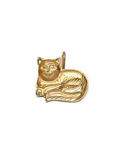 10K Yellow Gold Happy Cat Pendant