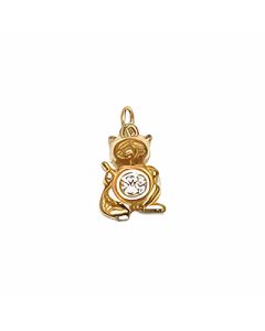 10K Yellow Gold Cat with C.Z. Belly Charm