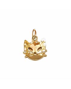 10K Yellow Gold Cat's Face Charm