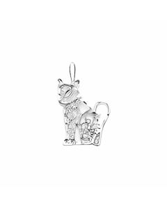 Silver Filigree Cat Pendant