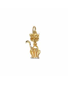 10K Yellow Gold Cat Charm