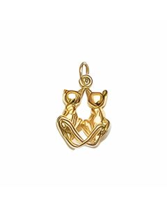 10K Yellow Gold Back of Cats Charm