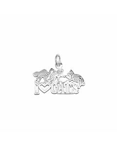 Silver I Love Cats Charm