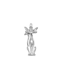 Silver Siamese Cat Pendant