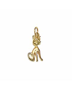 10K Yellow Gold Skinny Cat Charm