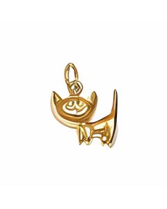 10K Yellow Gold Cartoon Cat Charm