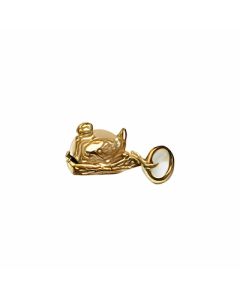 10K Yellow Gold 3D Chicken Pearl Charm