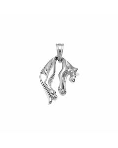 Silver Captured Cougar Pendant