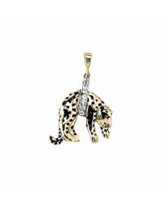 10K Two Tone Captured Cougar Pendant