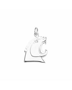 Silver Cougar's Mouth Opened Pendant