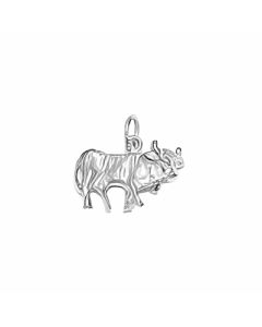 Silver 3D Cow Charm