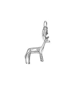 Silver 3D Buck Charm