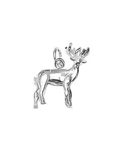 Silver 3D Elk Charm