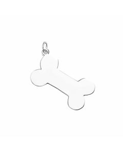 Silver Flat Dog Bone Pendant