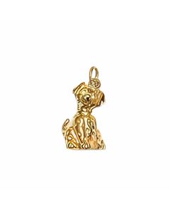 10K Yellow Gold 3D Happy Poodle Dog Charm