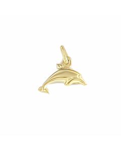 14K Yellow Gold Hollow Italian Dolphin Pendant