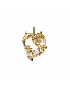 10K Yellow Gold Three Dolphins Swimming Pendant