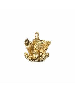 10K Yellow Gold 3D Turtledoves Charm