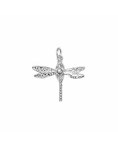 Silver 3D Dragonfly Charm