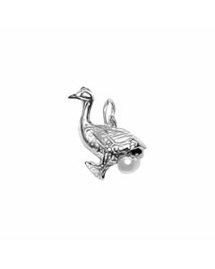 Silver 3D Canadian Goose Pearl Charm