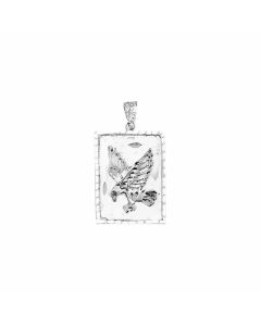 Silver Eagle in a Rectangular Pendant