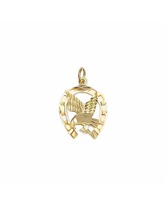 10K Yellow Gold Eagle in a Horseshoe Charm