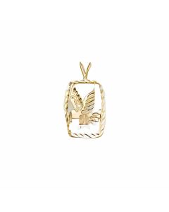 10K Yellow Gold Rectangular Eagle Pendant